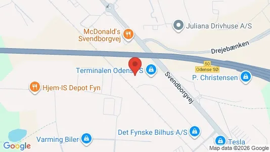 Lagerlokaler til salg i Odense S - kort over placeringen