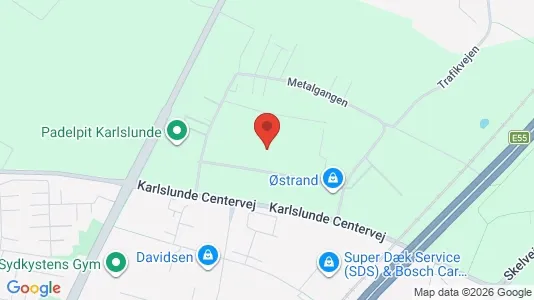 Værkstedslokaler til leje i Karlslunde - kort over placeringen