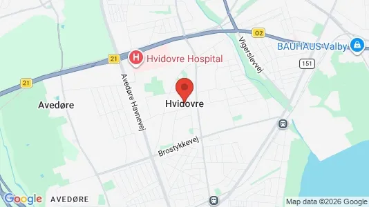 Værkstedslokaler til leje i Hvidovre - kort over placeringen