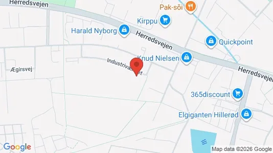 Lagerlokaler til leje i Hillerød - kort over placeringen