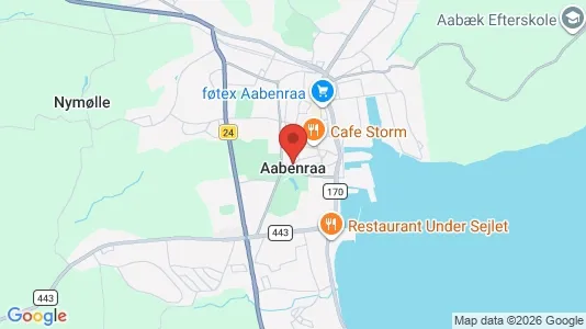 Værkstedslokaler til leje i Aabenraa - kort over placeringen