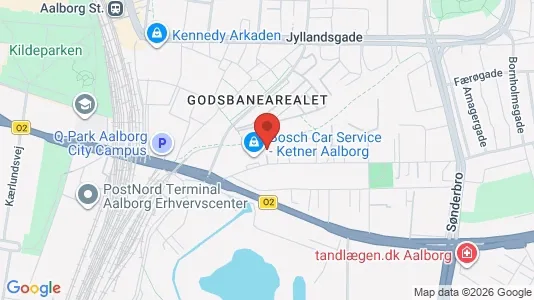 Lagerlokaler til leje i Aalborg Centrum - kort over placeringen