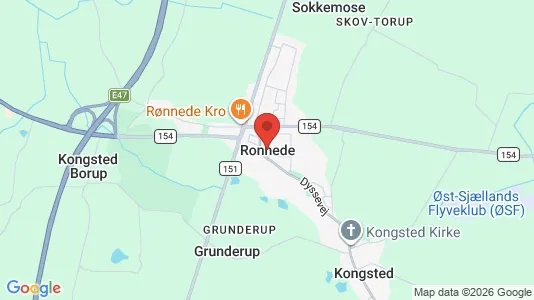 Værkstedslokaler til salg i Rønnede - kort over placeringen