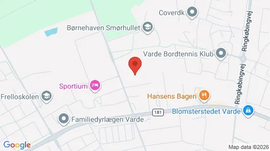 Lagerlokaler til salg i Varde - kort over placeringen