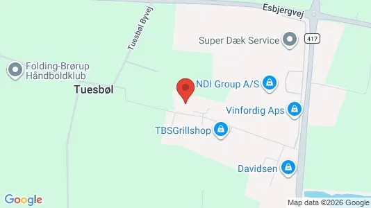 Lagerlokaler til salg i Brørup - kort over placeringen