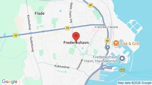 Værkstedslokaler til leje i Frederikshavn - kort over placeringen