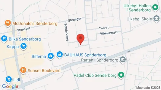 Værkstedslokaler til salg i Haderslev - kort over placeringen