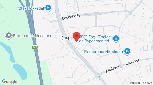 Lagerlokaler til leje i Kokkedal - kort over placeringen